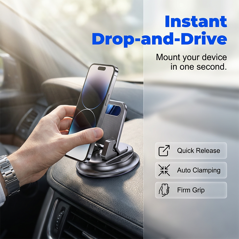 🚗 49% OFF NOW!📱 Rotating Dashboard Car Phone Holder – 360° Adjustable & Anti-Slip – Hands-Free Phone Mount 🛡️