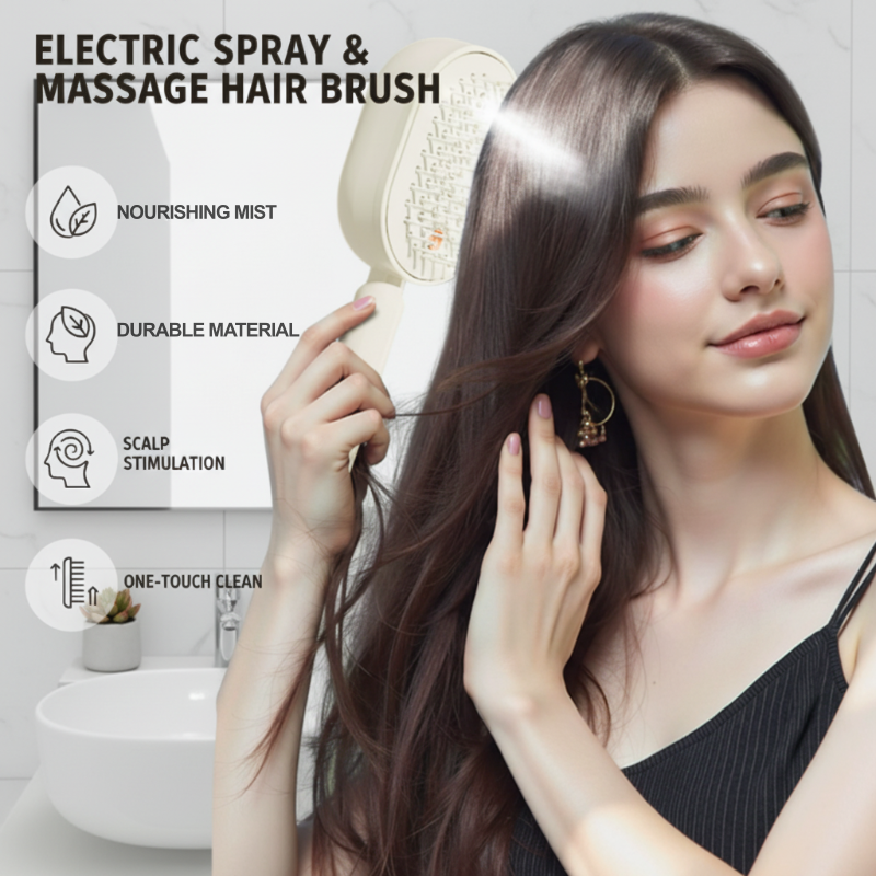 💆‍♀️ 45% OFF NOW! 💧 Electric Spray & Massage Hair Brush – Soothing Scalp Massage, Fine Mist Spraying & Smooth Hair Care – Detangle, Nourish, Relax ✨