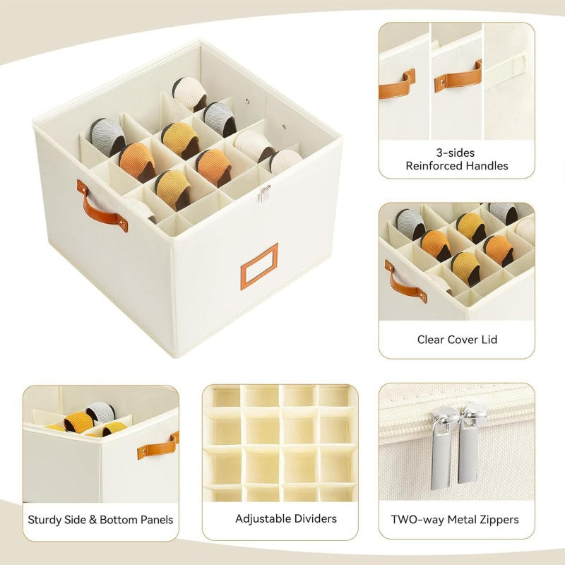 👟 49% OFF NOW!📦Shoe Storage Box for Closet Foldable Organiser with Clear Lid & Reinforced Handles Fits 16-Pair Slippers Space-Saving Bin for Closet Organisation✨