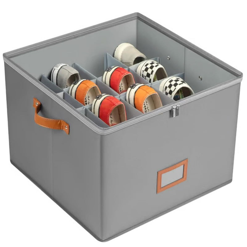 👟 49% OFF NOW!📦Shoe Storage Box for Closet Foldable Organiser with Clear Lid & Reinforced Handles Fits 16-Pair Slippers Space-Saving Bin for Closet Organisation✨