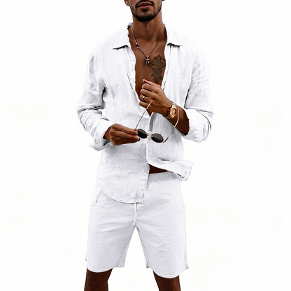 👔 LIMITED-TIME 49% OFF! ✨ Men's Linen Shirt & Shorts Set – Casual, Summer, Breezy ✨