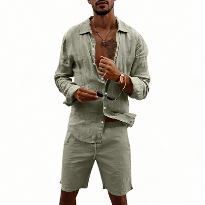 👔 LIMITED-TIME 49% OFF! ✨ Men's Linen Shirt & Shorts Set – Casual, Summer, Breezy ✨