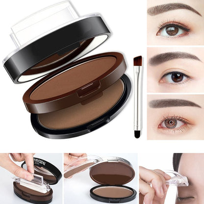 💄49% OFF NOW ! 🖌️2-Color Waterproof Eyebrow Stamp Powder Kit, Smudge-Proof Quick Natural Full Brow Makeup with Dual-End Brush