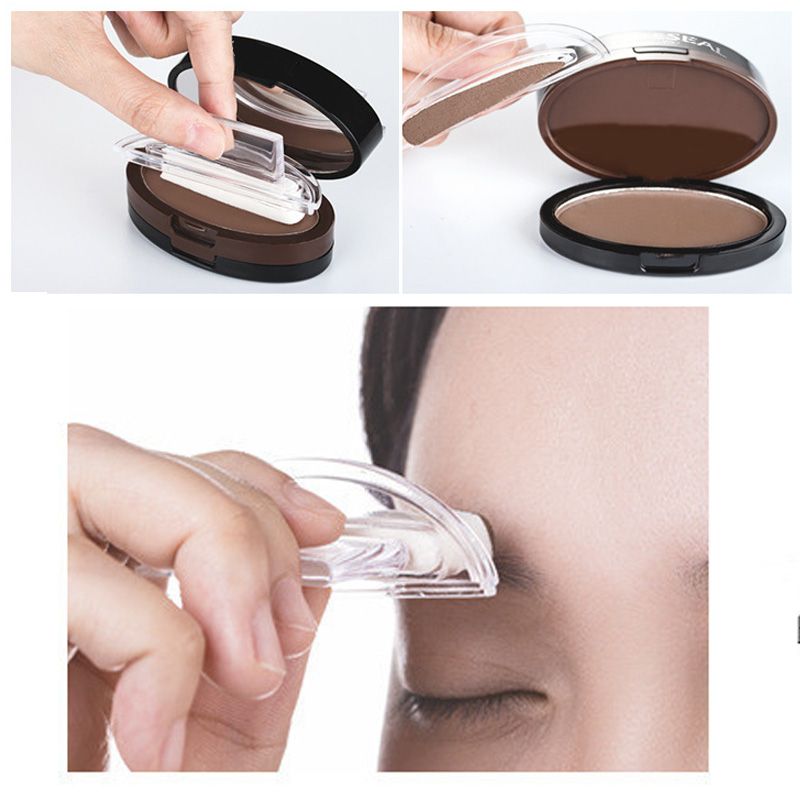 💄49% OFF NOW ! 🖌️2-Color Waterproof Eyebrow Stamp Powder Kit, Smudge-Proof Quick Natural Full Brow Makeup with Dual-End Brush