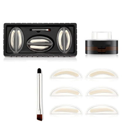💄49% OFF NOW ! 🖌️2-Color Waterproof Eyebrow Stamp Powder Kit, Smudge-Proof Quick Natural Full Brow Makeup with Dual-End Brush
