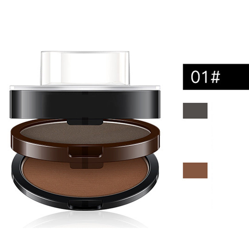 💄49% OFF NOW ! 🖌️2-Color Waterproof Eyebrow Stamp Powder Kit, Smudge-Proof Quick Natural Full Brow Makeup with Dual-End Brush