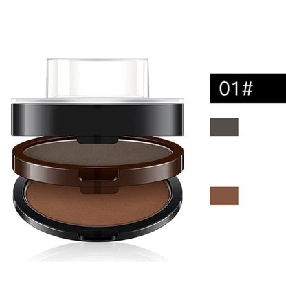 💄49% OFF NOW ! 🖌️2-Color Waterproof Eyebrow Stamp Powder Kit, Smudge-Proof Quick Natural Full Brow Makeup with Dual-End Brush