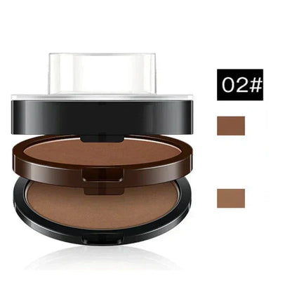 💄49% OFF NOW ! 🖌️2-Color Waterproof Eyebrow Stamp Powder Kit, Smudge-Proof Quick Natural Full Brow Makeup with Dual-End Brush