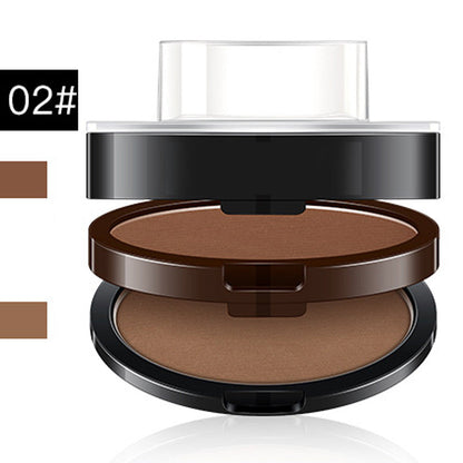 💄49% OFF NOW ! 🖌️2-Color Waterproof Eyebrow Stamp Powder Kit, Smudge-Proof Quick Natural Full Brow Makeup with Dual-End Brush