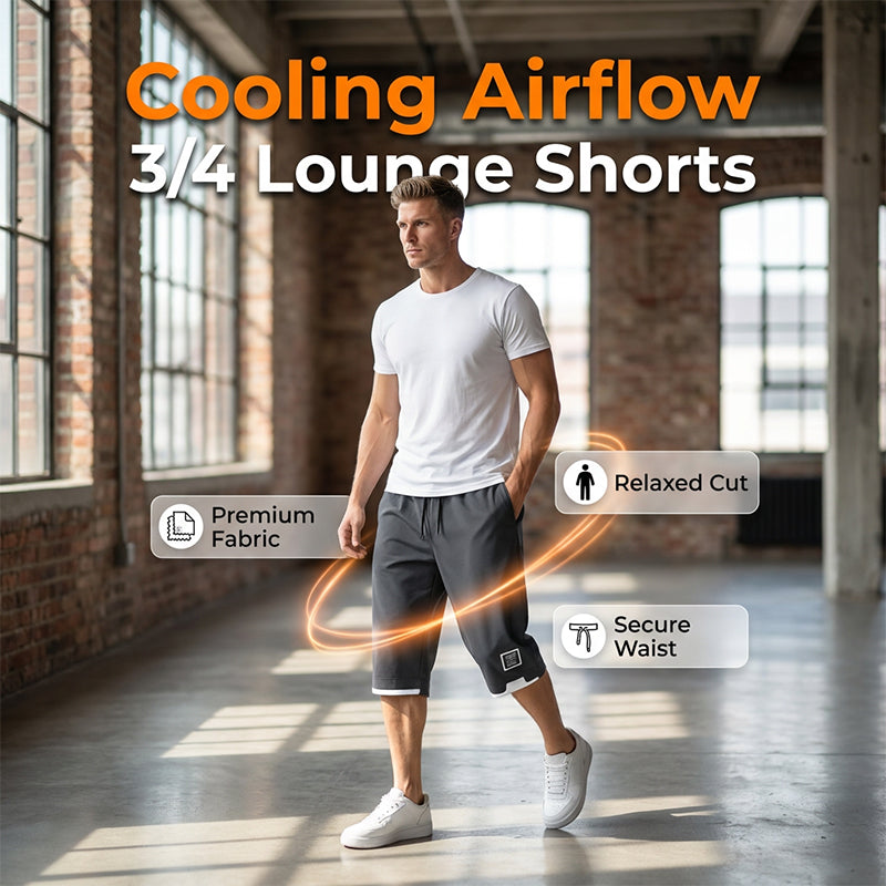 🩳 49% OFF NOW!❄️ Men's Ice Silk Capri Shorts – Breathable & Ultra-Light – Cool 3/4 Lounge Pants 🌬️