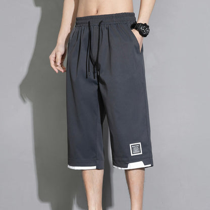 🩳 49% OFF NOW!❄️ Men's Ice Silk Capri Shorts – Breathable & Ultra-Light – Cool 3/4 Lounge Pants 🌬️