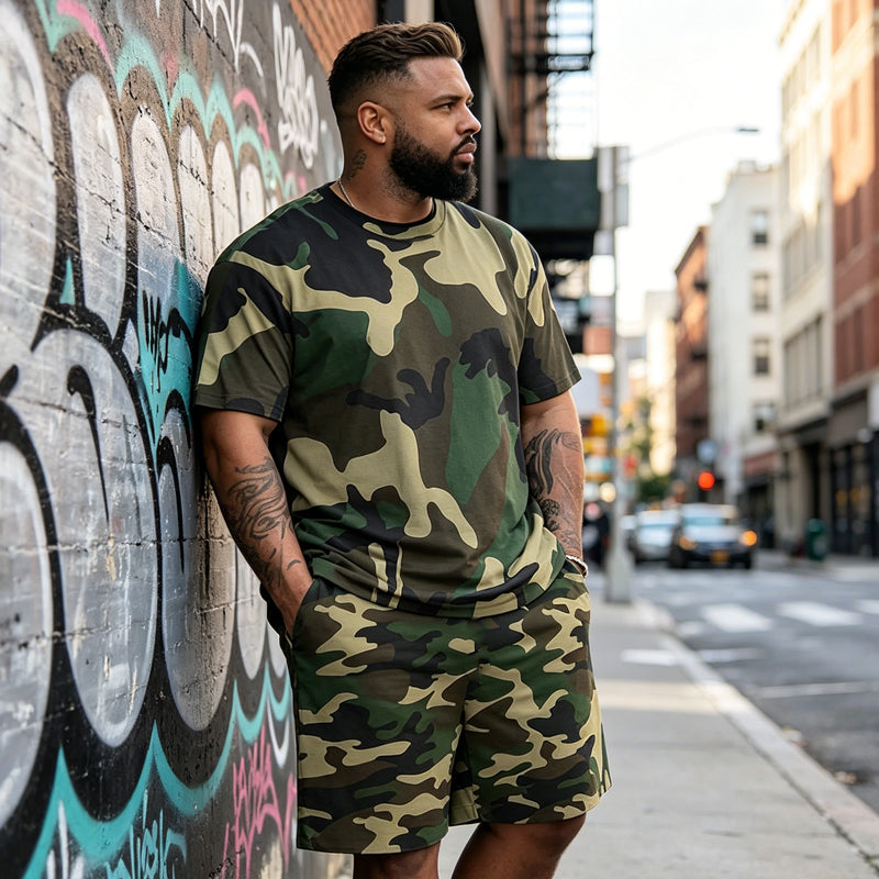 👕 49% OFF NOW! 🌿 Men's Camouflage Print T-Shirt & Shorts Set – Breathable cotton, relaxed fit & perfect for outdoor, sports or casual summer days 🩳