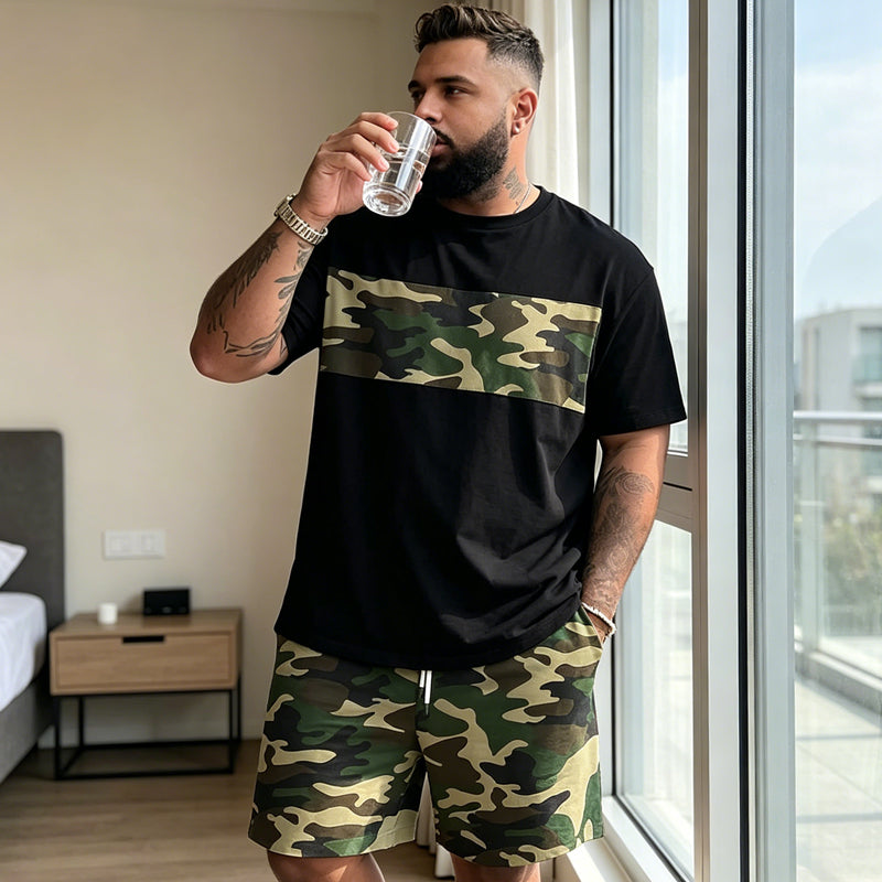 👕 49% OFF NOW! 🌿 Men's Camouflage Print T-Shirt & Shorts Set – Breathable cotton, relaxed fit & perfect for outdoor, sports or casual summer days 🩳