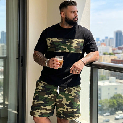 👕 49% OFF NOW! 🌿 Men's Camouflage Print T-Shirt & Shorts Set – Breathable cotton, relaxed fit & perfect for outdoor, sports or casual summer days 🩳