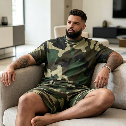 👕 49% OFF NOW! 🌿 Men's Camouflage Print T-Shirt & Shorts Set – Breathable cotton, relaxed fit & perfect for outdoor, sports or casual summer days 🩳