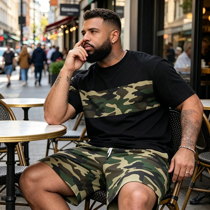 👕 49% OFF NOW! 🌿 Men's Camouflage Print T-Shirt & Shorts Set – Breathable cotton, relaxed fit & perfect for outdoor, sports or casual summer days 🩳