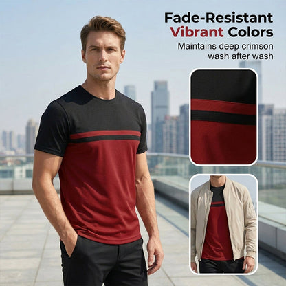 👕 49% OFF NOW! 🎨 Men's Color-Block Crew Neck T-Shirt – Soft cotton, modern cut & perfect for daily wear, sports or casual outings ✨