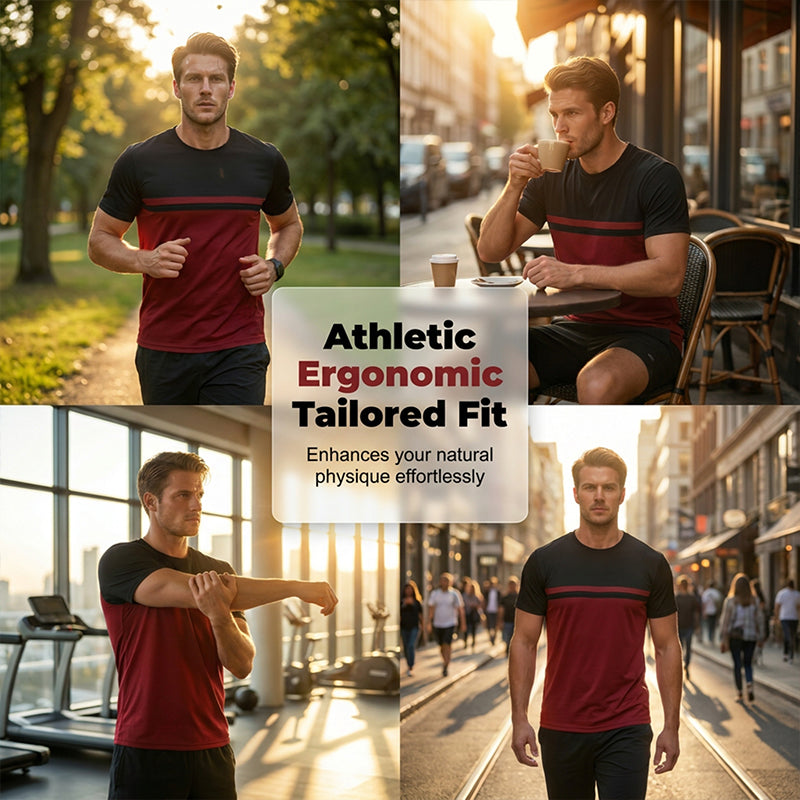 👕 49% OFF NOW! 🎨 Men's Color-Block Crew Neck T-Shirt – Soft cotton, modern cut & perfect for daily wear, sports or casual outings ✨