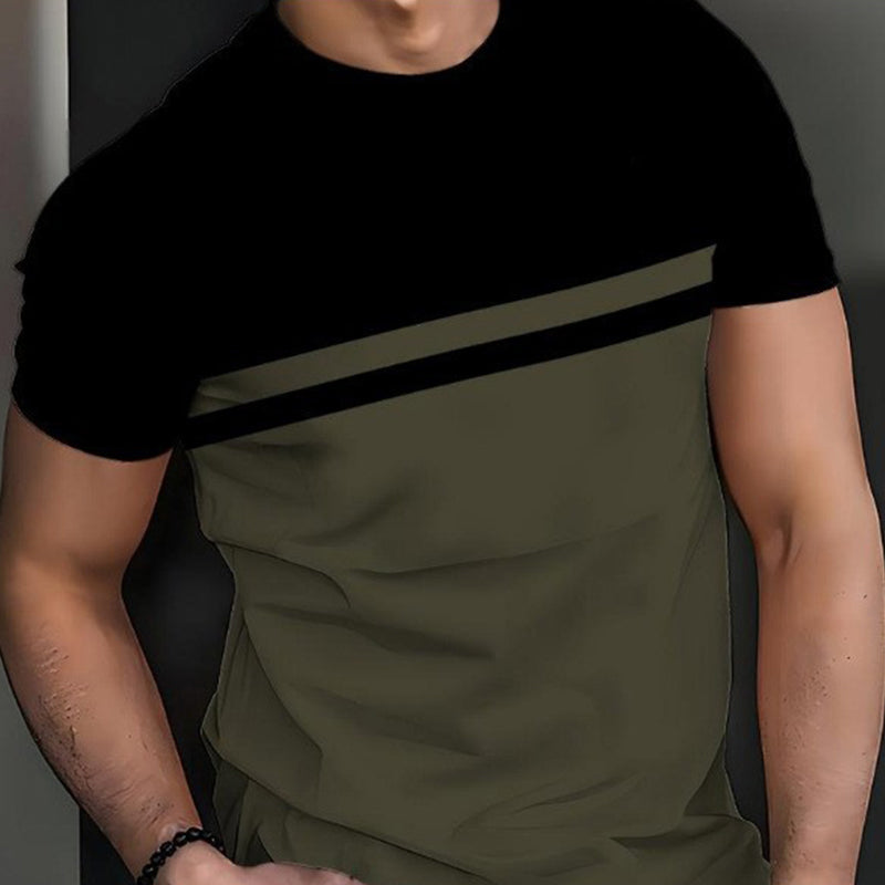 👕 49% OFF NOW! 🎨 Men's Color-Block Crew Neck T-Shirt – Soft cotton, modern cut & perfect for daily wear, sports or casual outings ✨