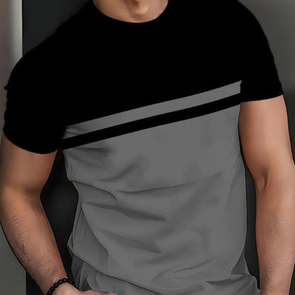 👕 49% OFF NOW! 🎨 Men's Color-Block Crew Neck T-Shirt – Soft cotton, modern cut & perfect for daily wear, sports or casual outings ✨