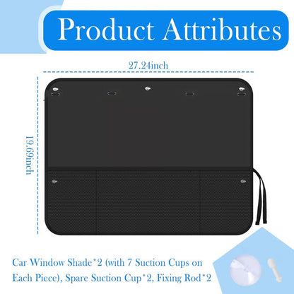🔥49% OFF🚗🔆Car Window Shades with Storage Pockets