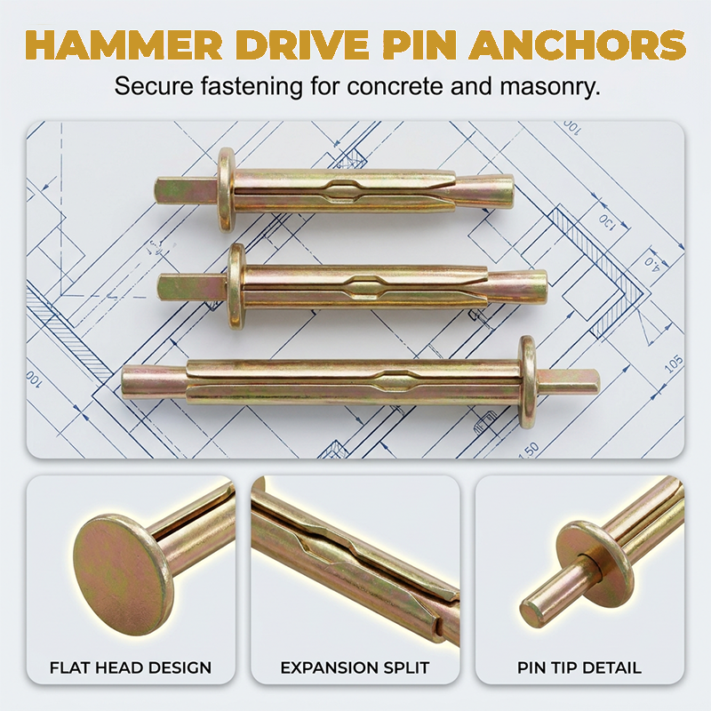 🔥Limited-time 49% offer🔧Hammer Drive Pin Anchor for Concrete & Brick
