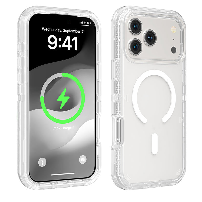 📱🧲 Shockproof Clear Magnetic Phone Case🛡️ – Strong Magnetic Lock, Anti-Yellowing & 360° Protection