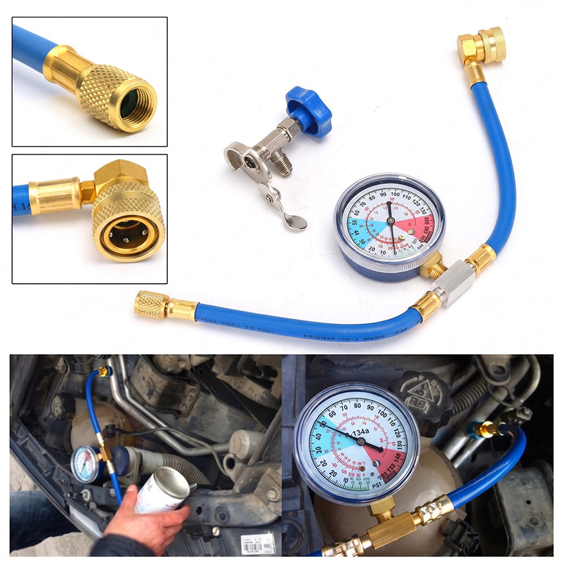 🔧 49% OFF NOW! ❄️ R134a AC Refrigerant Charging Hose with Gauge – Leak-proof, easy read & compatible with cars, trucks or home AC – safe DIY recharge 🚗