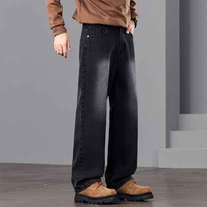 👖 LIMITED-TIME 49% OFF! ✨ Men's Vintage Wash Wide-Leg Denim Jeans – Distressed, Relaxed Fit, Versatile 🎸