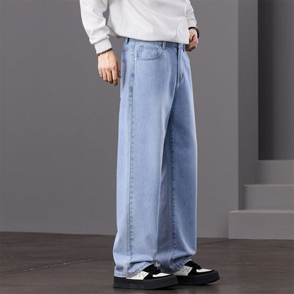 👖 LIMITED-TIME 49% OFF! ✨ Men's Vintage Wash Wide-Leg Denim Jeans – Distressed, Relaxed Fit, Versatile 🎸