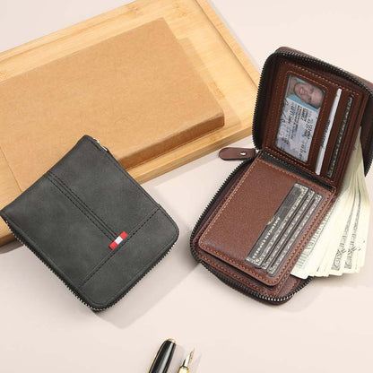 🔥While Supplies Last 40% OFF!🎉 Men's PU Leather Zip-Around Bifold Wallet