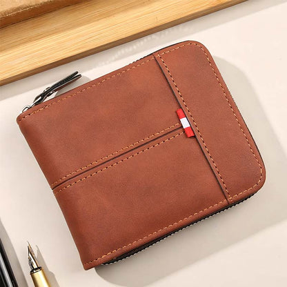 🔥While Supplies Last 40% OFF!🎉 Men's PU Leather Zip-Around Bifold Wallet