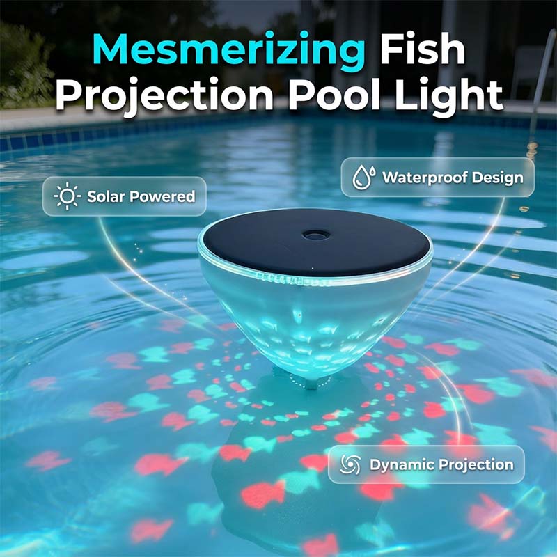 🌊🌞Summer Hot Sale-49% Off!!🌟Solar Floating Pool Light with Fish Projection