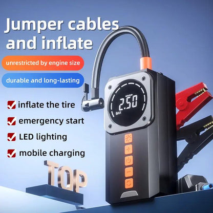 ⚡🔋 Digital 2-in-1 Air Compressor & Car Jump Starter – Inflates Tires + Jump-Starts Cars – Pay on Delivery 🚗✅