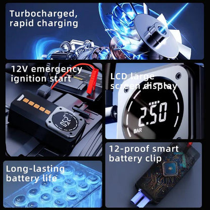 ⚡🔋 Digital 2-in-1 Air Compressor & Car Jump Starter – Inflates Tires + Jump-Starts Cars – Pay on Delivery 🚗✅