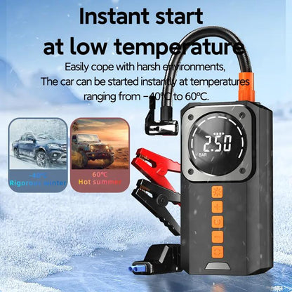 ⚡🔋 Digital 2-in-1 Air Compressor & Car Jump Starter – Inflates Tires + Jump-Starts Cars – Pay on Delivery 🚗✅