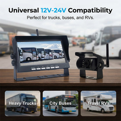 🥳50K+ SOLD!🚛📹 49% OFF! 7″ Wireless Backup Camera System – Stable 2.4G signal, 12V‑24V. Perfect for trucks & RVs. 🛡️✨