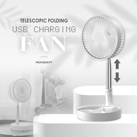 🥳2026 HOT SALE🥳💞50K+ SOLD!🌀🔋 49% OFF! Telescopic Folding USB Fan – Adjustable height, 180° tilt, 4 speeds & quiet. 3600mAh battery, 24H runtime. Perfect for home or travel! 💨✨