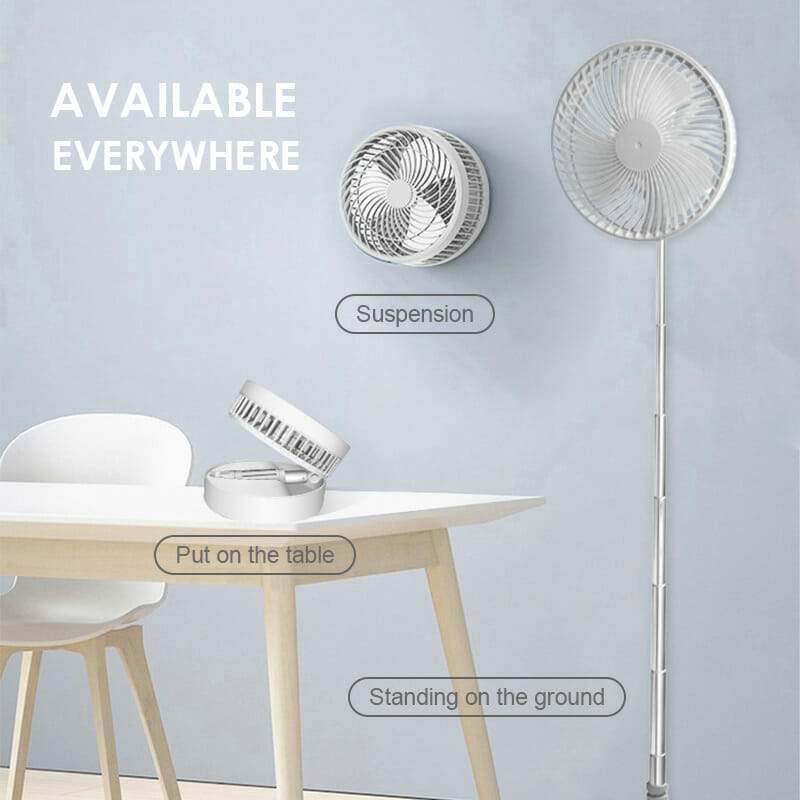 🥳2026 HOT SALE🥳💞50K+ SOLD!🌀🔋 49% OFF! Telescopic Folding USB Fan – Adjustable height, 180° tilt, 4 speeds & quiet. 3600mAh battery, 24H runtime. Perfect for home or travel! 💨✨