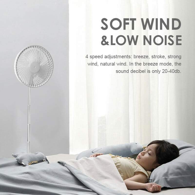 🥳2026 HOT SALE🥳💞50K+ SOLD!🌀🔋 49% OFF! Telescopic Folding USB Fan – Adjustable height, 180° tilt, 4 speeds & quiet. 3600mAh battery, 24H runtime. Perfect for home or travel! 💨✨