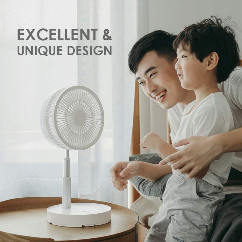 🥳2026 HOT SALE🥳💞50K+ SOLD!🌀🔋 49% OFF! Telescopic Folding USB Fan – Adjustable height, 180° tilt, 4 speeds & quiet. 3600mAh battery, 24H runtime. Perfect for home or travel! 💨✨