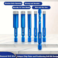 🔥2026 New Arrival ＆ Hot Sale ＆ 49％ Off🔥Porcelain Glass Ceramic Tile Dry Cut Diamond Drill Bit 6-Piece Set