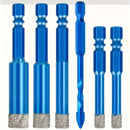 🔥2026 New Arrival ＆ Hot Sale ＆ 49％ Off🔥Porcelain Glass Ceramic Tile Dry Cut Diamond Drill Bit 6-Piece Set