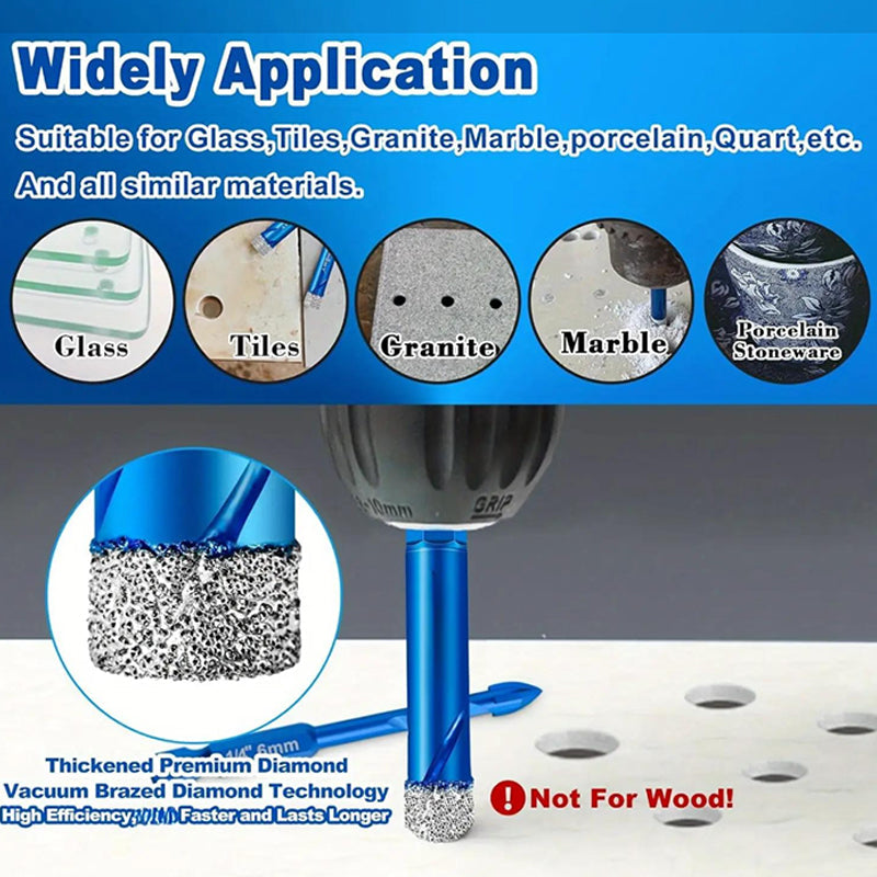 🔥2026 New Arrival ＆ Hot Sale ＆ 49％ Off🔥Porcelain Glass Ceramic Tile Dry Cut Diamond Drill Bit 6-Piece Set