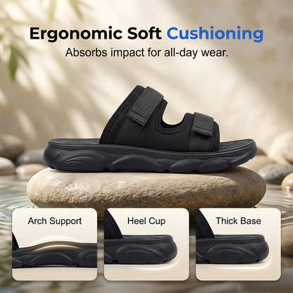 ⏰ LIMITED-TIME 49% OFF! 🏃 Men's Adjustable Dual-Strap Slide Sandals – Breathable Mesh, Cushioned, Secure Fit ✨