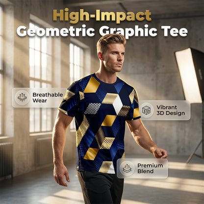 👕 49% OFF NOW! 🔷 Men's 3D Geometric Print Crew Neck Shirt🎨
