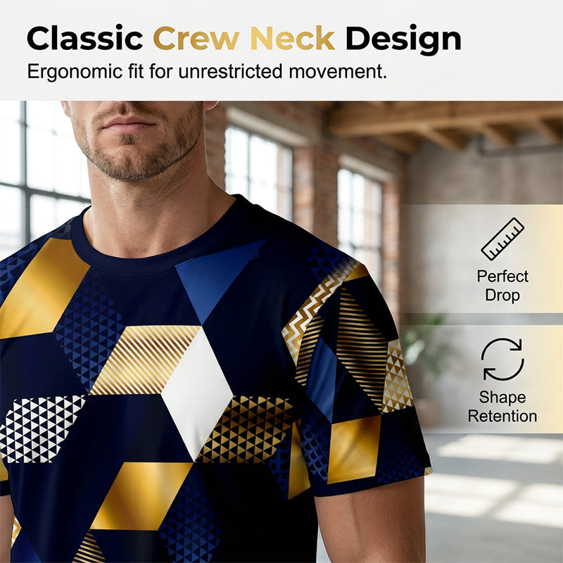 👕 49% OFF NOW! 🔷 Men's 3D Geometric Print Crew Neck Shirt🎨