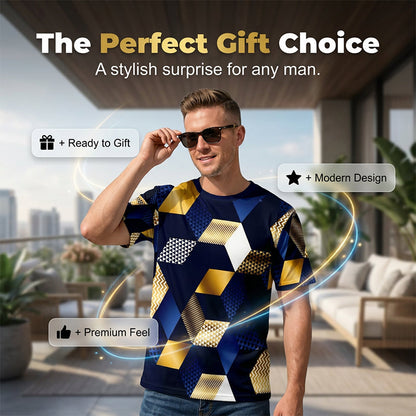 👕 49% OFF NOW! 🔷 Men's 3D Geometric Print Crew Neck Shirt🎨