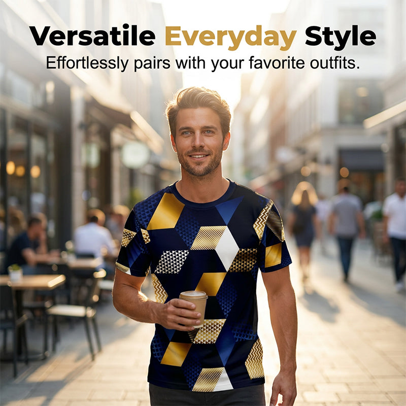👕 49% OFF NOW! 🔷 Men's 3D Geometric Print Crew Neck Shirt🎨