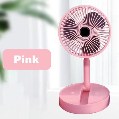🥳2026 HOT SALE🥳💞50K+ SOLD!🌀🔋 49% OFF! Telescopic Folding USB Fan – Adjustable height, 180° tilt, 4 speeds & quiet. 3600mAh battery, 24H runtime. Perfect for home or travel! 💨✨